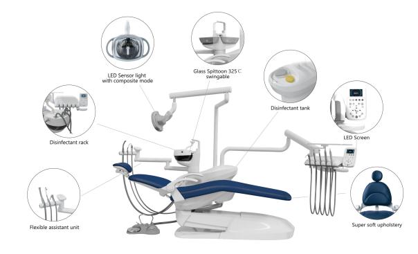 2021 New Version Dental Chair AJ25 Automatic Disinfection Chair